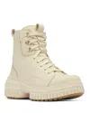 Sorel Ona Ave Waterproof Leather Lace-up Boots In Honey White