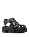 Sorel Ona Embossed Leather Fisherman Sandals In Black