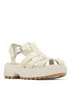 Sorel Ona Embossed Leather Fisherman Sandals In Chalk