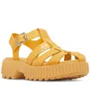 Sorel Ona Embossed Leather Fisherman Sandals In Yellow Ray,pilsner