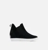 Sorel Women's Out N About Slip-on Wedge Boot In Black/white In Black