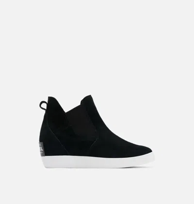Sorel Women's Out N About Slip-on Wedge Boot In Black/white