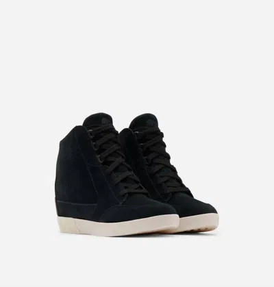SOREL WOMEN'S OUT N ABOUT WEDGE BOOTIE IN BLACK SEA SALT