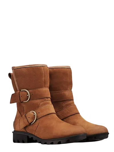 Sorel Women's Phoenix Moto Cozy Boot In Camel Brown In Yellow