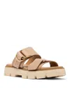 Sorel Rein Cb Platform Slide Sandal In Honest Beige