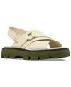 Sorel Rein Cb Crisscross Sandal In Chalk,utility Green