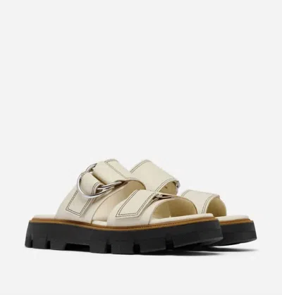 SOREL WOMEN'S REIN SLIDE SANDAL IN CHALK/BLACK