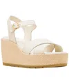 Sorel Sunpeak Ankle Strap Platform Wedge Sandal In White