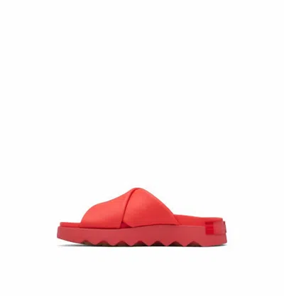Sorel Women's Vibe Crisscross Slide In Red Glow/gum