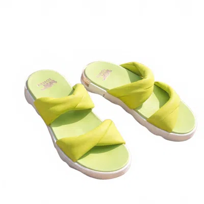 Sorel Women's Vibe Twist Slide In Luminous Lime, Whitened Pink In Multi