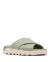 Sorel Vibe Twist Womens Leather Slip On Slide Sandals In Safari