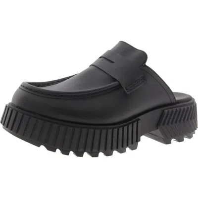 Sorel Womens Comfort Insole Leather Loafers In Black,jet