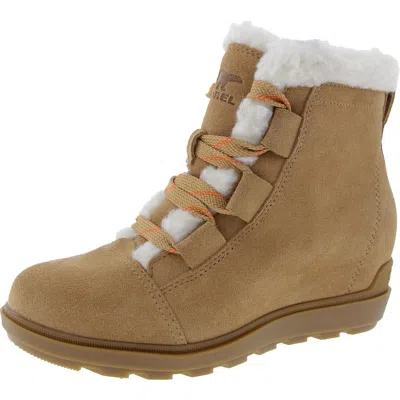 Sorel Womens Faux Fur Lined Leather Ankle Boots In Multi
