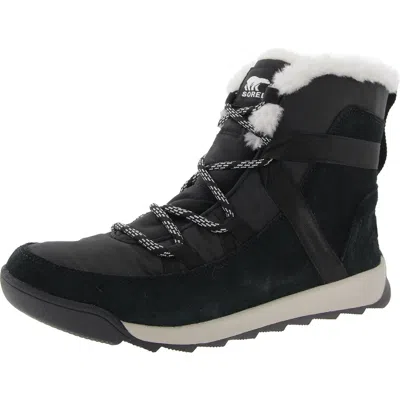 Sorel Womens Faux Fur Lined Suede Winter & Snow Boots In Black