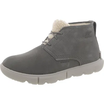 Sorel Womens Leather Ankle Chukka Boots In Grey