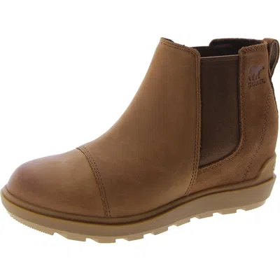 Sorel Womens Leather Flat Ankle Boots In Multi
