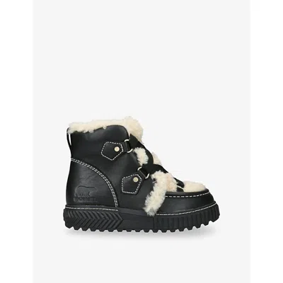 Sorel Womens Ona Ave Alpine Plus Waterproof Leather Boots Black Eur 38/5 Uk