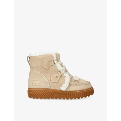 Sorel Womens Ona Ave Alpine Plus Waterproof Suede Boots Cream Comb Eur 40 / 7 Uk