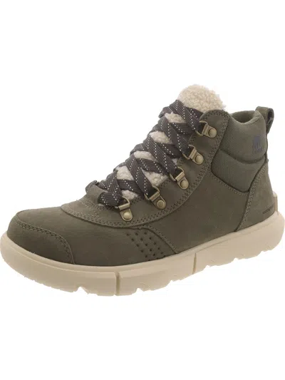 Sorel Womens Suede Hiking Winter & Snow Boots In Green