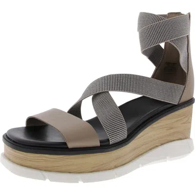 Sorel Womens Zipper Leather Strappy Sandals In Grey