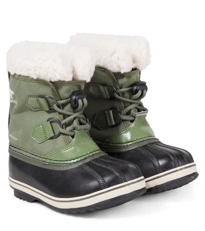 Sorel Kids' Yoot Pac Snow Boots In Green