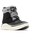 Sorel Youth Out N About Iv Chillz Waterproof Booties In Black,chalk