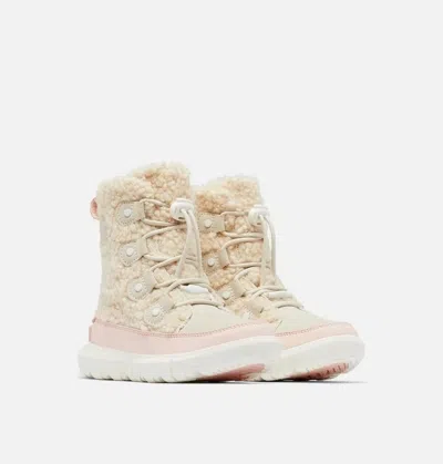 Sorel Kids' Youth  Explorer Snow Boots Natural Pink Cozy Shearling Winter Htat26 In Neutral