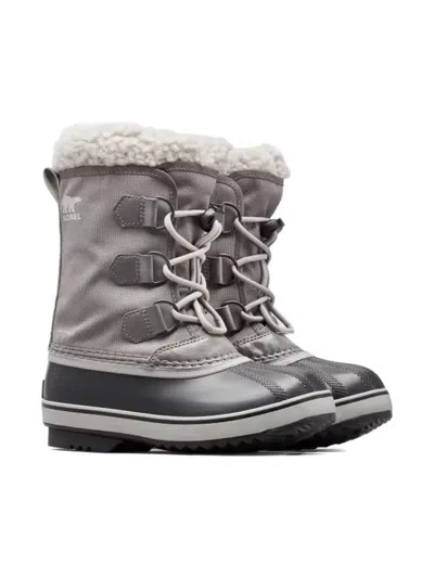 Sorel Kids' Youth Yoot Pac™ Lace-up Faux Fur Collar Boots In Gray