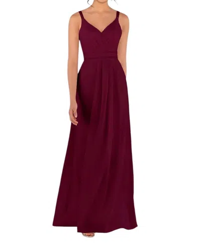 Sorella Vita Classic Bridesmaid Dress With Velvet Detail In Burgundy In White