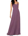 Sorella Vita Classic V-neckline Chiffon Bridesmaid Dress With Floor-length Skirt In Wild Plum In Multi