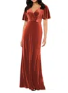Sorella Vita Luxe Velvet Bridesmaid Dress With Flutter Sleeves And Back Detail In Russet In Brown