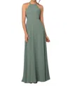 Sorella Vita Simple Bridesmaid Dress With High Halter Neckline In Evergreen In Green