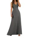 Sorella Vita Simple V-neckline Bridesmaid Dress With Floor-length Skirt In Charcoal In Pink