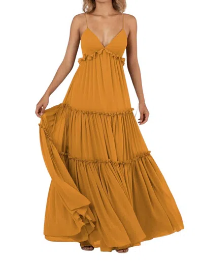 Sorella Vita Sleeveless Boho-inspired Bridesmaid Dress With Strappy Back In Harvest Gold In Multi