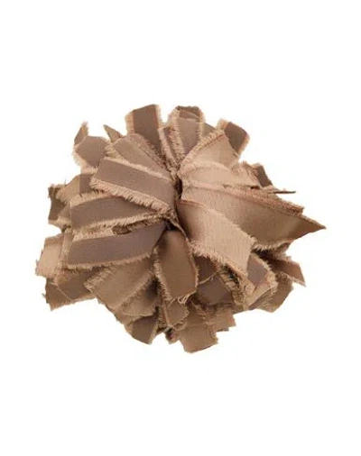 Sorelle Collezioni Private Woman Brooch Khaki Size - Nylon, Polyester In Sand
