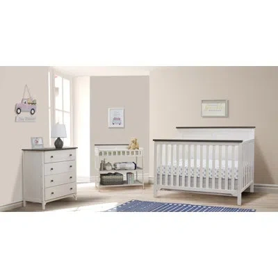 Sorelle Farmhouse Convertible Standard 3 - Piece Nursery Furniture Set In Chocolate,white