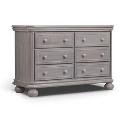 Sorelle Finley 6-drawer Double Dresser With Metal Roller Glides In Weatherd Gray
