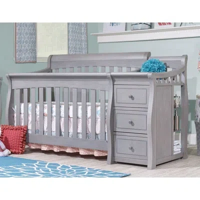 Sorelle Princeton 3-in-1 Convertible Solid Wood Crib And Changer In Weathered Gray