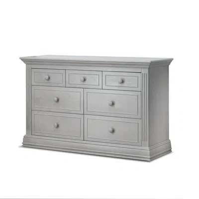 Sorelle Providence 7-drawer Fully Assembled Solid Wood Dresser In Stone Gray