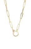 Sorellina 18k Yellow Gold Diamond Paperclip Chain