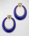 SORELLINA 18K YELLOW GOLD LAPIS AND BLUE TOURMALINE EARRINGS WITH GH-SI DIAMONDS