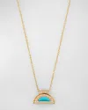 SORELLINA 18K YELLOW GOLD NECKLACE WITH TURQUOISE INLAY AND GH-SI DIAMONDS, 18"L