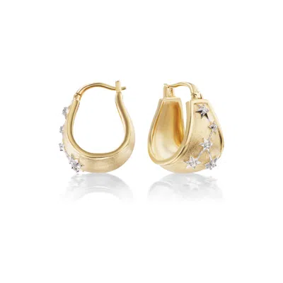 Sorellina Constellation Hoop Earrings In 18k Yellow Gold,diamonds