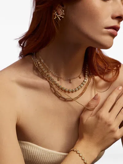 Sorellina Diamond Starburst Crescent Earrings In Gold