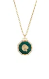 Sorellina Forza 18k Yellow Gold Malacite Necklace In Green