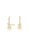 Sorellina Guitar 18k Yellow Gold Diamond Earrings