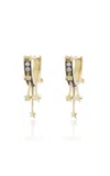 Sorellina Le Stelle 18k Yellow Gold Diamond Earrings In Black