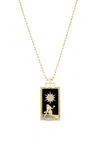 Sorellina Le Stelle Piccola 18k Yellow Gold Onyx Tarot Card Necklace In Black