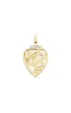 Sorellina Mini Gold Guitar Pick 18k Yellow Gold Diamond Pendant