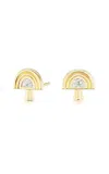 Sorellina Mushroom 18k Yellow Gold Diamond Earrings